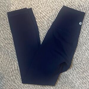 lululemon Navy Blue 7/8 High Rise Leggings Size 0 Excellent Condition